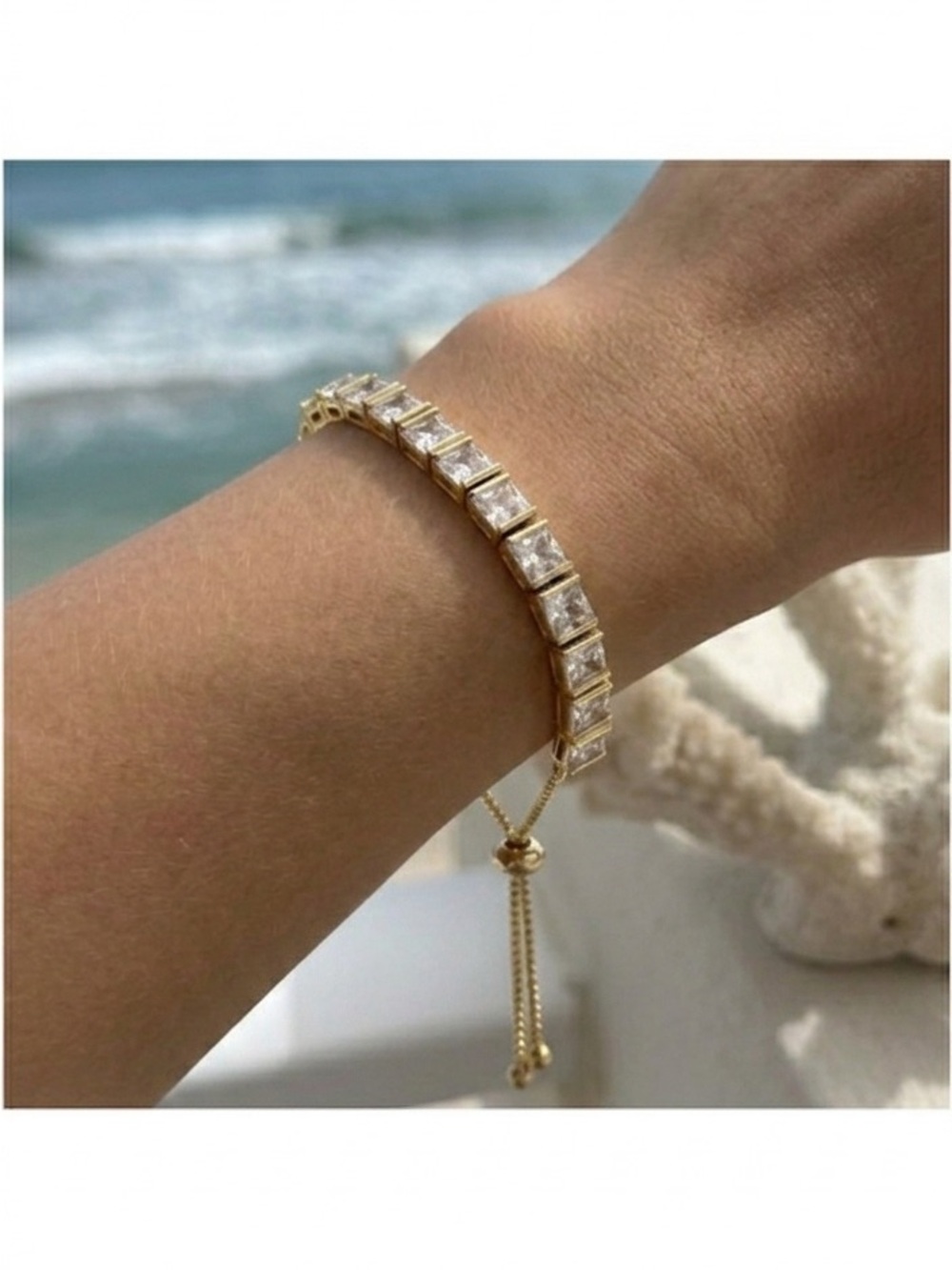 Elegant Gold and Silver Bracelet with like Diamonds.